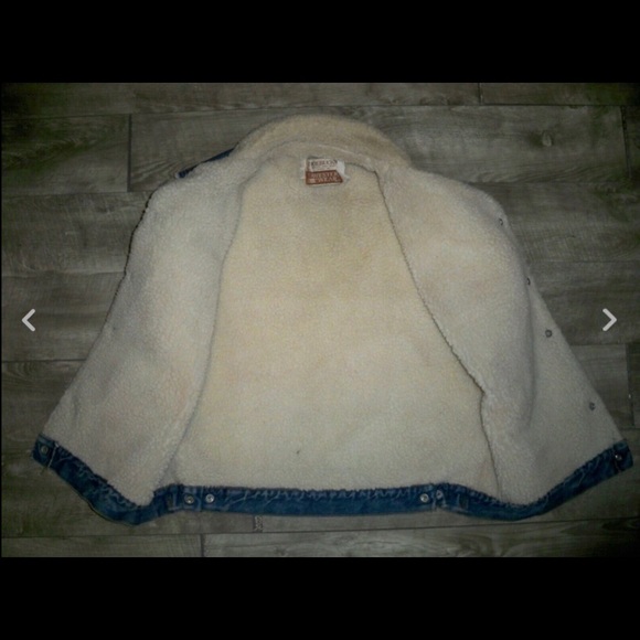 Vtg Sears Roebucks Denim Jean Western Wear Men's Sherpa Vest Jacket Size Medium